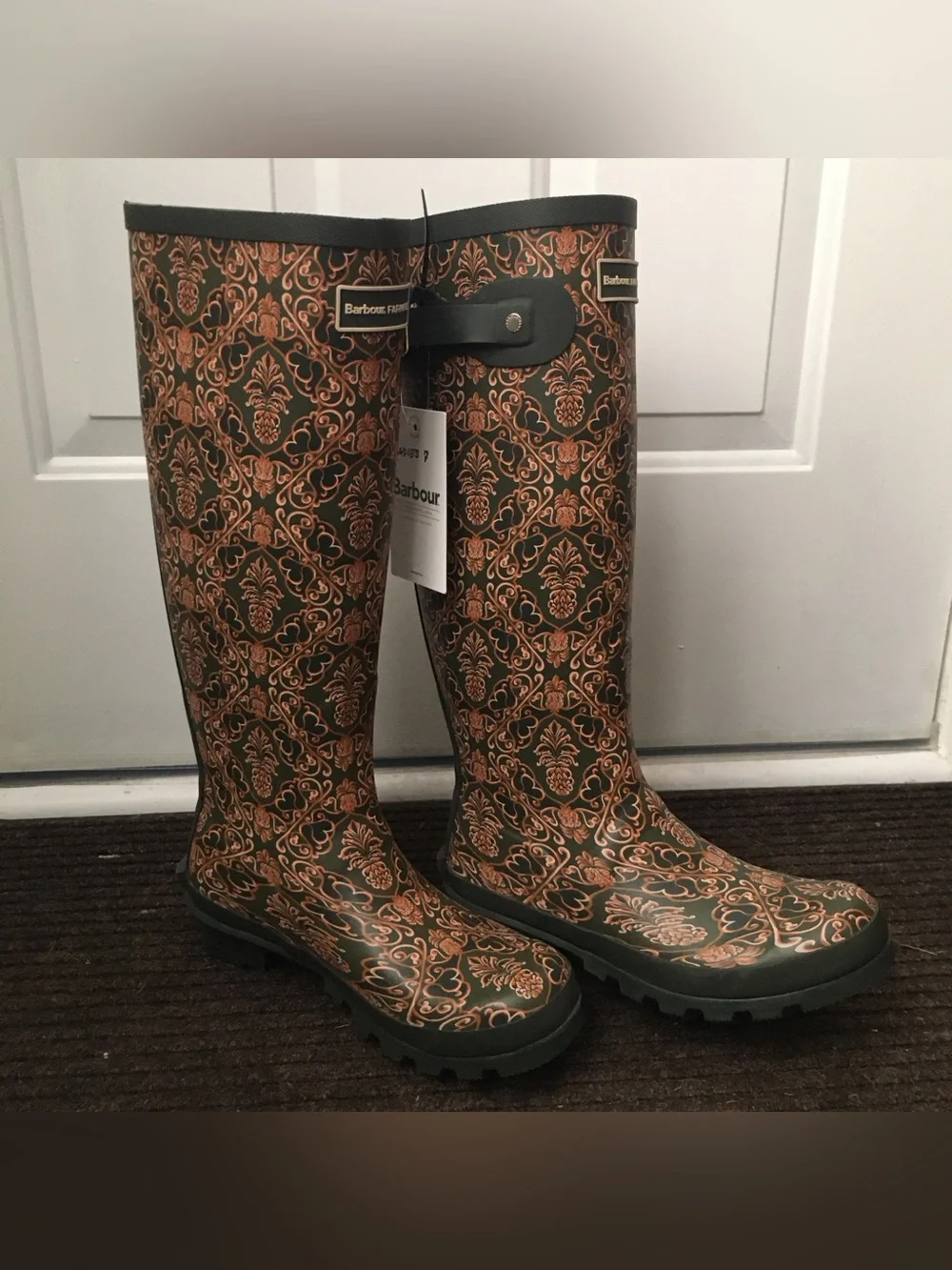 NWT Barbour x FARM Rio Cami Wellingtons Rain Boots